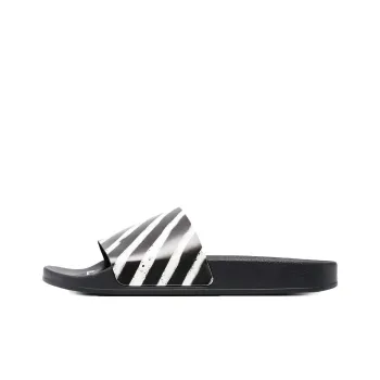OFF WHITE Industrial Sliders 'Diagonal Stripe Black White'