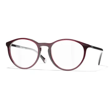 CHANEL Eyeglass Frames Unisex Red