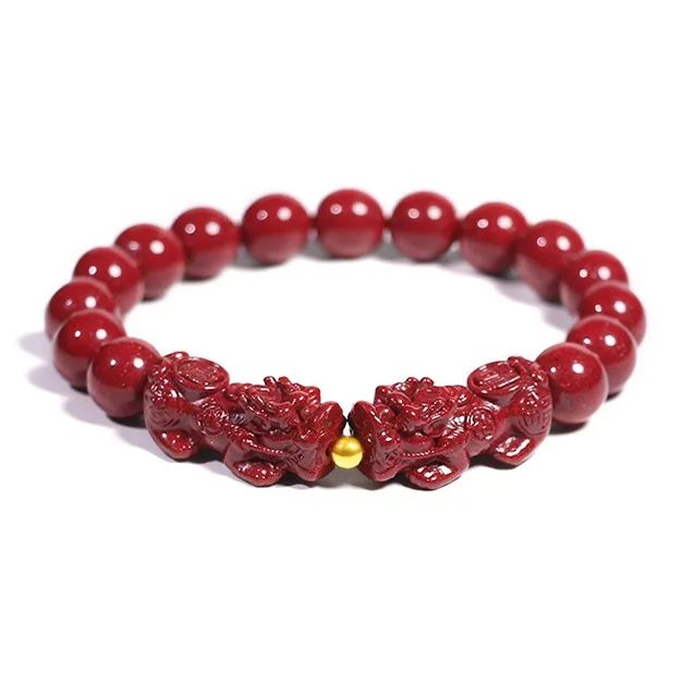 Inkopper Reconstructed Cinnabar Jade Bracelets Unisex-7