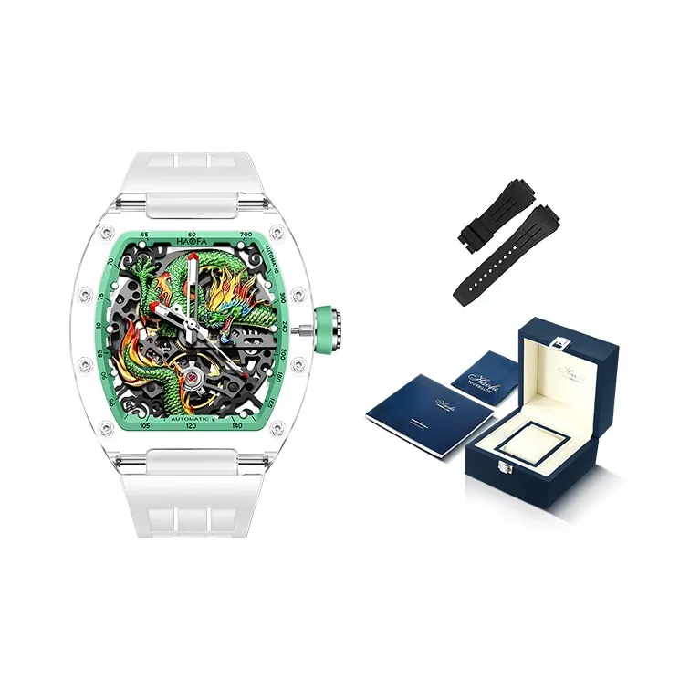 HaofaTourbillon Automatic Mechanical Movement Men's Watches Cut-Out Dial-10