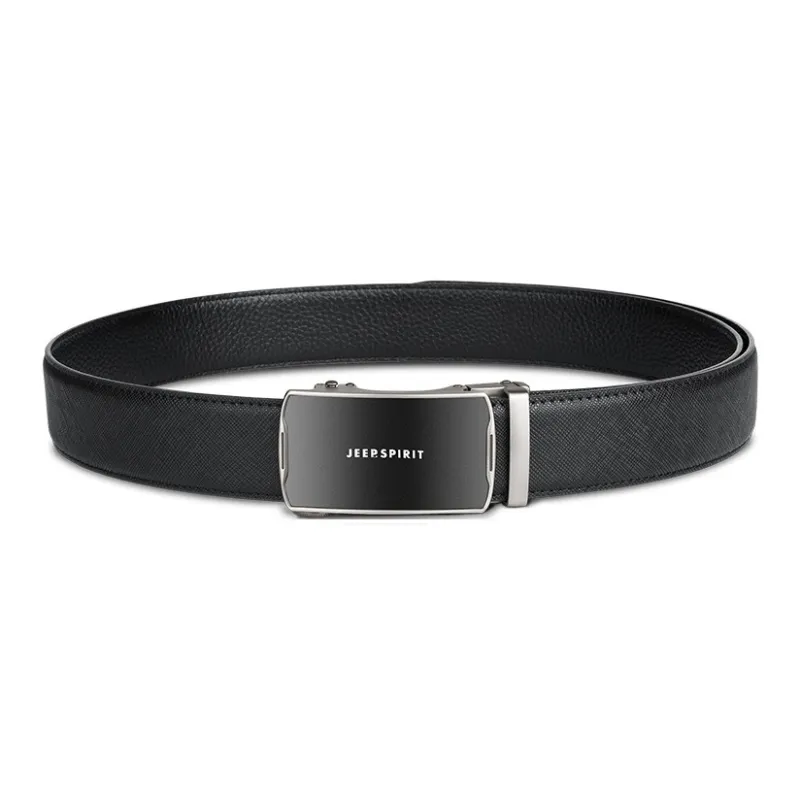 JEEP SPIRIT Business Authentic High End Automatic Buckle Leather Belts Men's Width 3.4cm-2