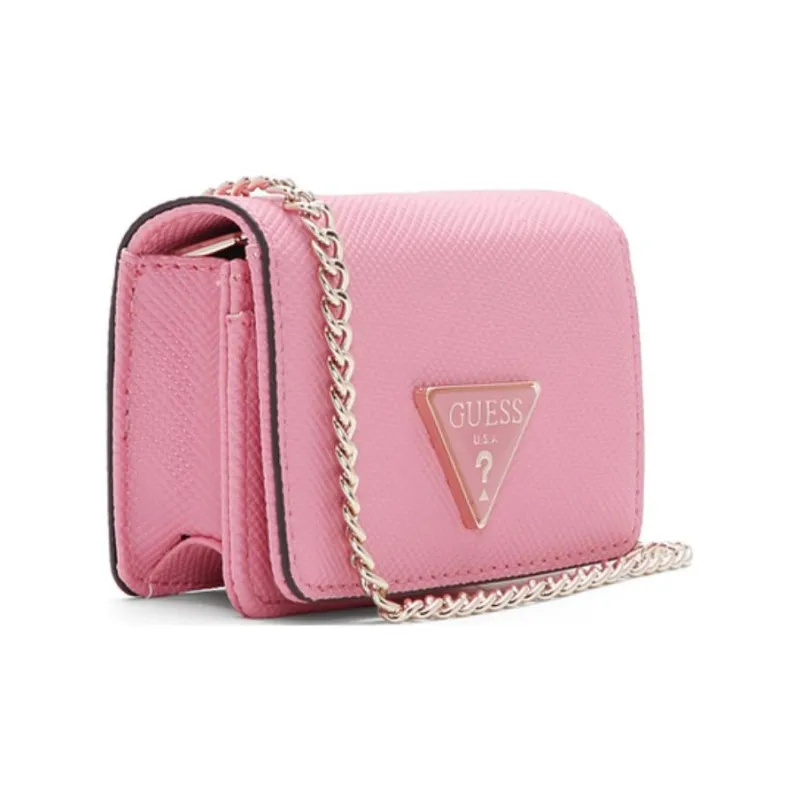 GUESS Artificial Leather Shoulder Bag Medium Size Women's Pink-1