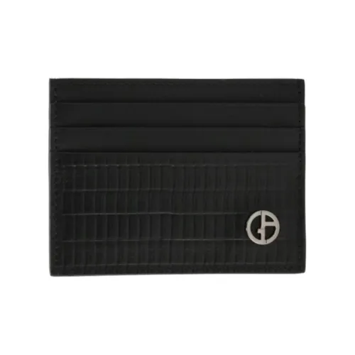 GIORGIO ARMANI Calfskin Card Holder Men's Black