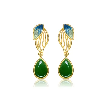MARY WINDSOR Hetian Jade Earrings Women's Jasper