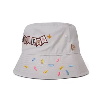New Era Bucket Hats Unisex Ivory White