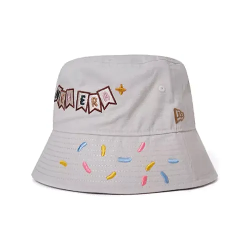 New Era Bucket Hats Unisex Ivory White