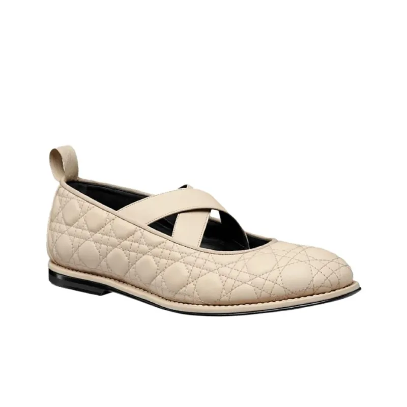 DIOR Tendu Flat Mary Jane Shoes Men's Beige-2