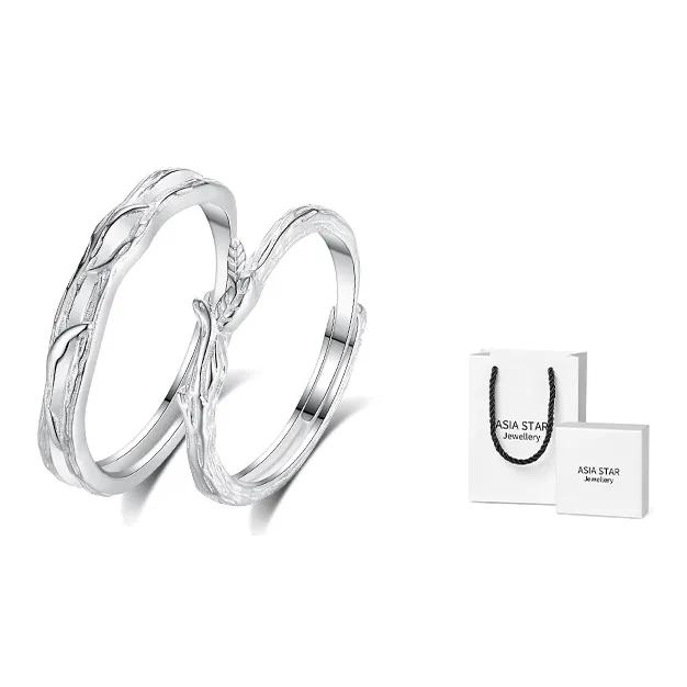 Asia Star 925 Sterling Silver Couple Rings Unisex-1