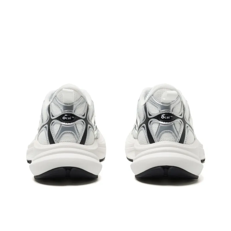 Ocai Anti-Slip Wear-Resistant Low-Top Running Shoes Unisex Silver White-3