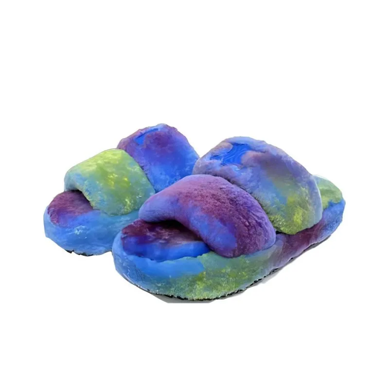 CELINE Triomphe Slide Slippers Women's Blue-1
