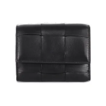 Bottega Veneta Intreccio Tri-Fold Zip Wallet