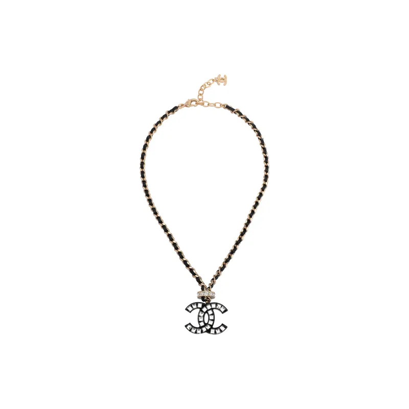 CHANEL Rhinestone Necklaces Women's Gold-0