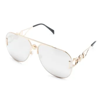 VERSACE Metal Acetate Aviator Sunglasses Women's Gold