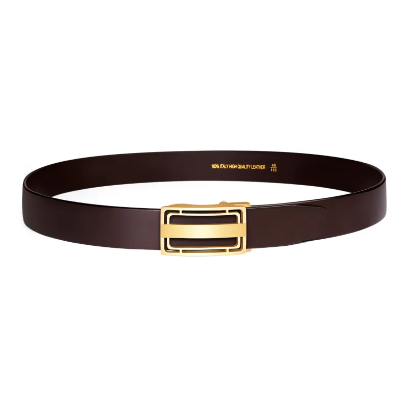 Jaylen Oos Cowhide Stainless Steel Leather Belts Men's 3.5cm-22