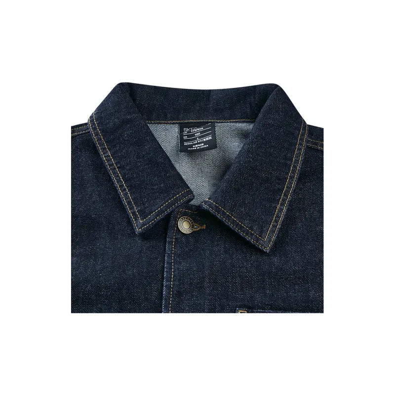 Skechers Skechers Diamond Series Denim Jacket Unisex Denim Dark Blue Black-3