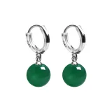 E2538 Round Bead Hoop Earrings, Jasper