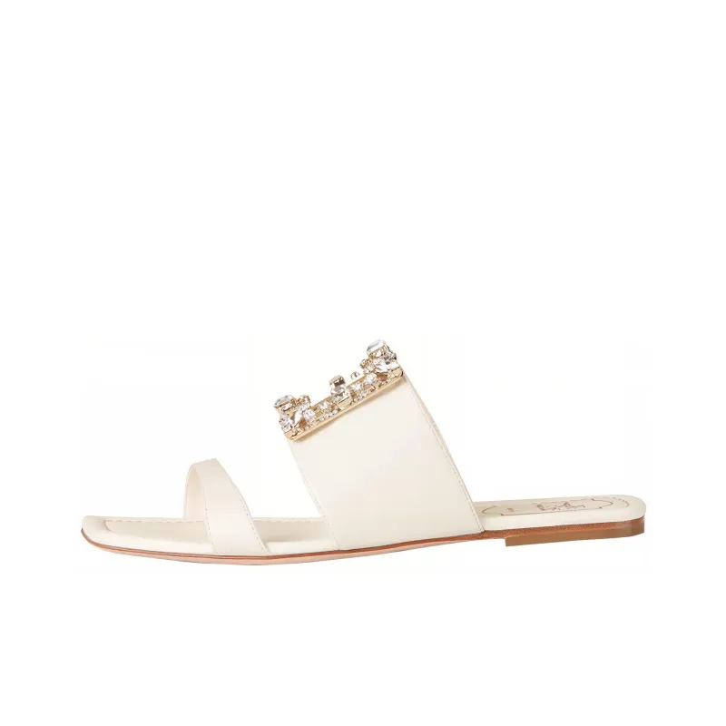 Roger Vivier Broche Vivier Series Genuine Leather Sole Slip Resistant Slide Slippers Women's-0