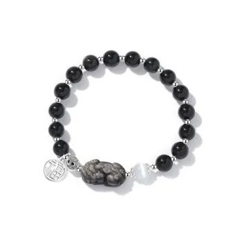 Teddy Bear Collection Obsidian Bracelets Unisex