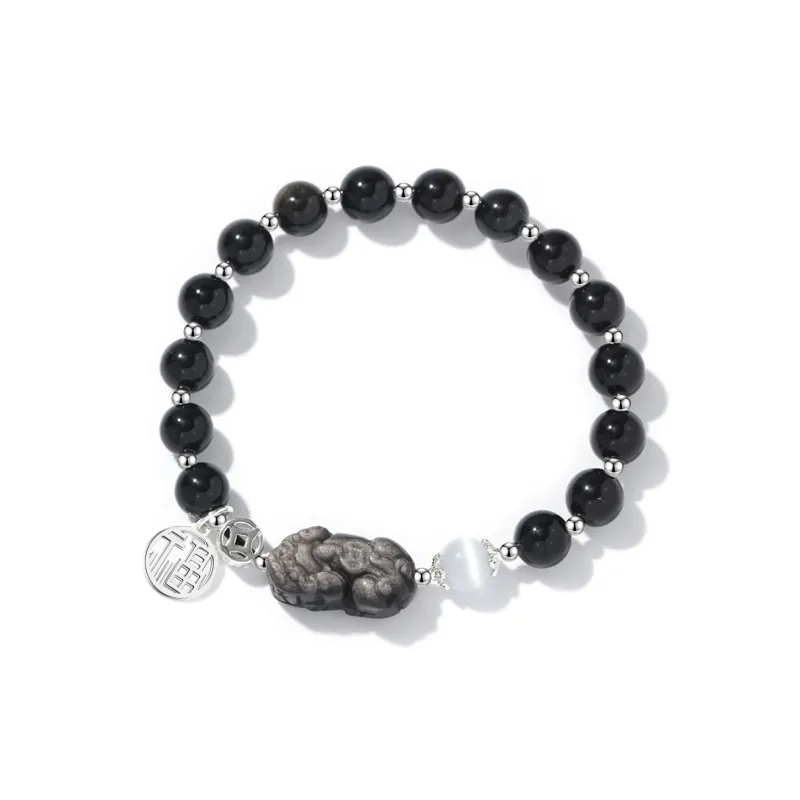 Teddy Bear Collection Obsidian Bracelets Unisex-0