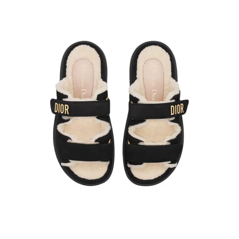 DIOR DiorAct Slide Slippers Women's Black-3