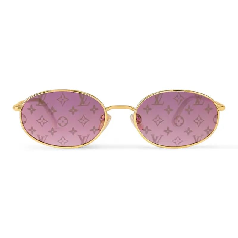 LOUIS VUITTON Oval Sunglasses Women's Gold-1