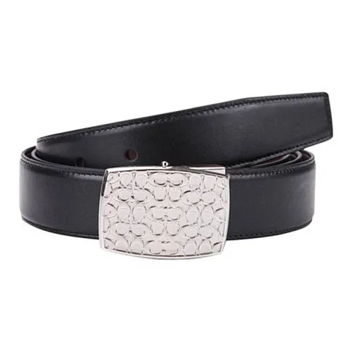 COACH Leather Belts Men's Black Width 3cm