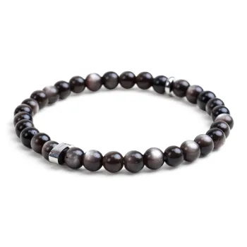 FOUNDIN Gold Sheen Obsidian Silver Sheen Obsidian Bracelets Unisex
