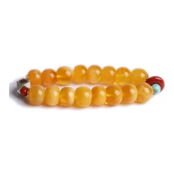 Oushuo Jewelry Beeswax Amber, Wealth Blessing High Quality Fortune Beaded Bracelet, Gift Worthy, Material Unisex