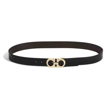 Ferragamo Reversible And Adjustable Gancini Belt Polished
