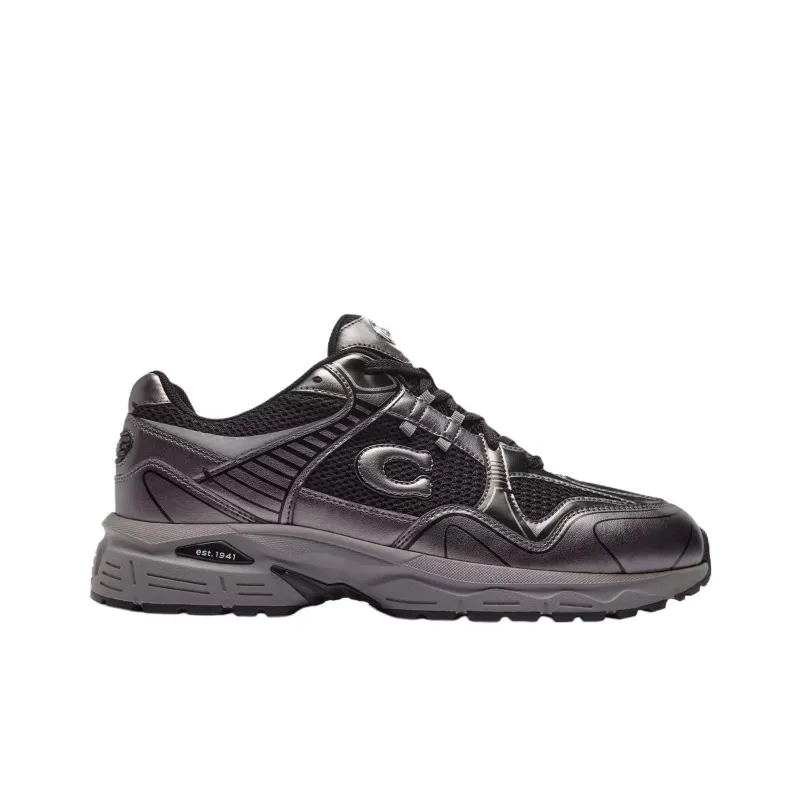 COACH C301 Low Top Casual Shoes Men's Silver Gray-1