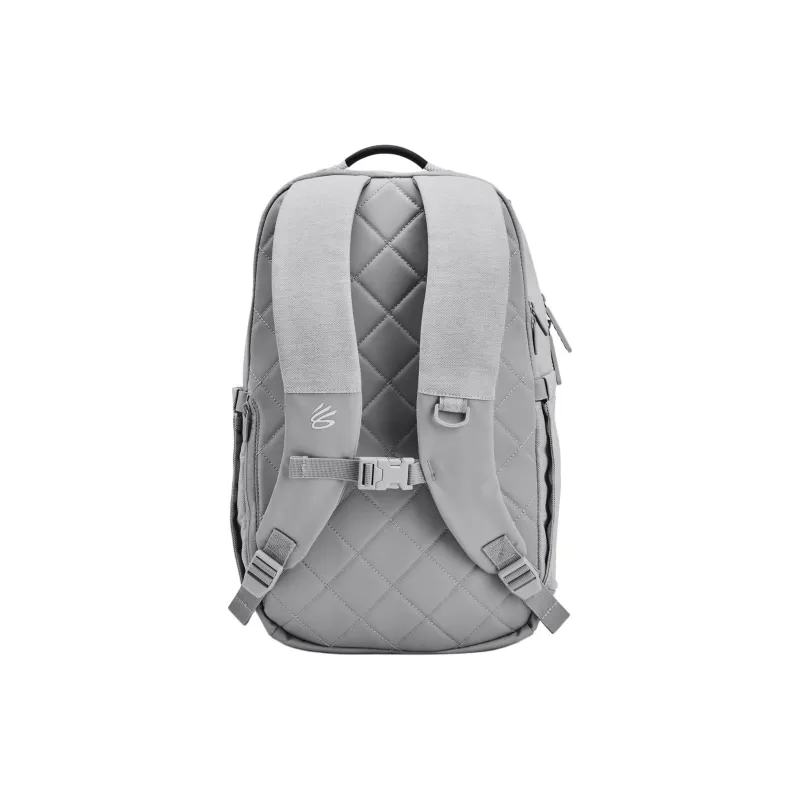 Under Armour Polyester With Polyurethane Backpack Regular Unisex Modern Gray & White-1