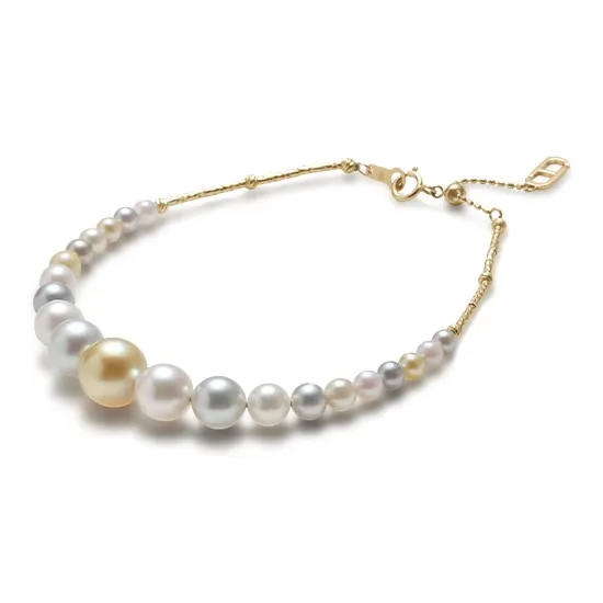 LYNN HAVEN Saltwater Pearl 18K Gold Bracelet Unisex-1