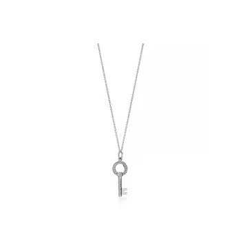 TIFFANY & CO. 18K White Gold Diamonds Necklaces Women's Silver
