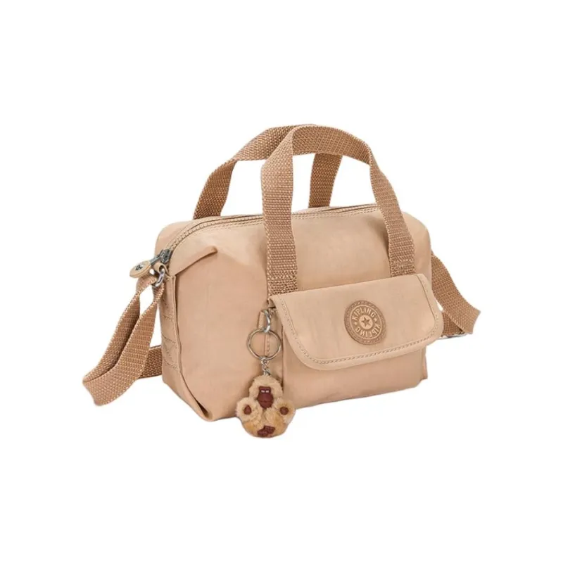 Kipling Polyester Shoulder Bag Crossbody Bag Handbag Small Size Women's Light Sand Beige Patchwork/Morandi Floral Print-1