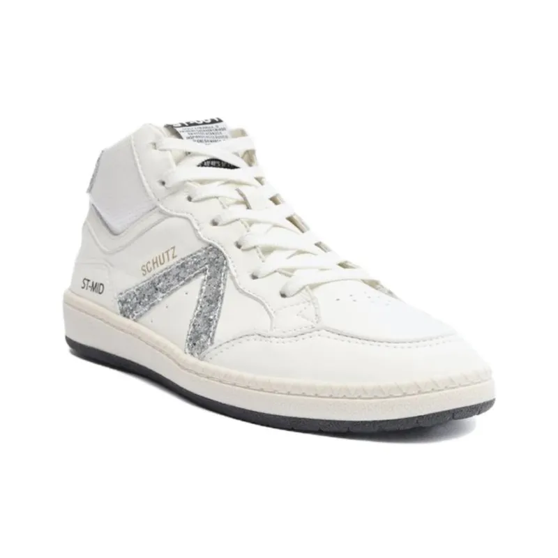 Schutz Mid-Top Skateboard Shoes Women's White-2
