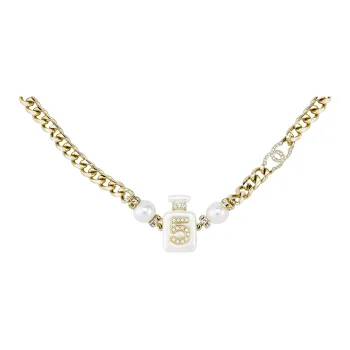 CHANEL Laces Necklaces Women's Gold/Pearl White