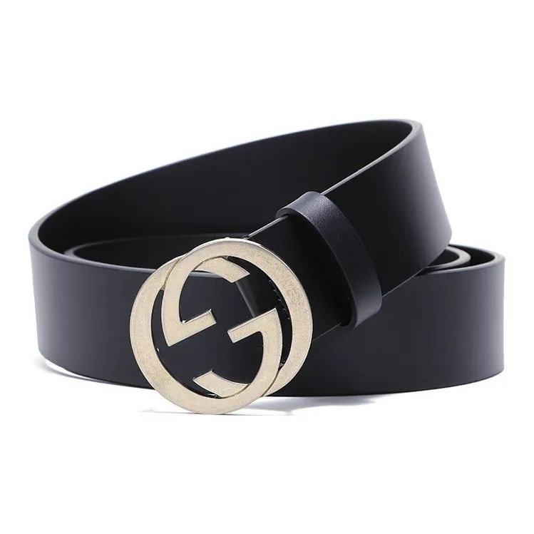 GUCCI Distressed Board Buckle Double GG Logo Leather Leather Belts Men's-4