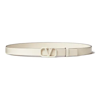 Valentino Fashion Minimalist Style Casual Smooth Buckle Belt Women's White Width: 2cm