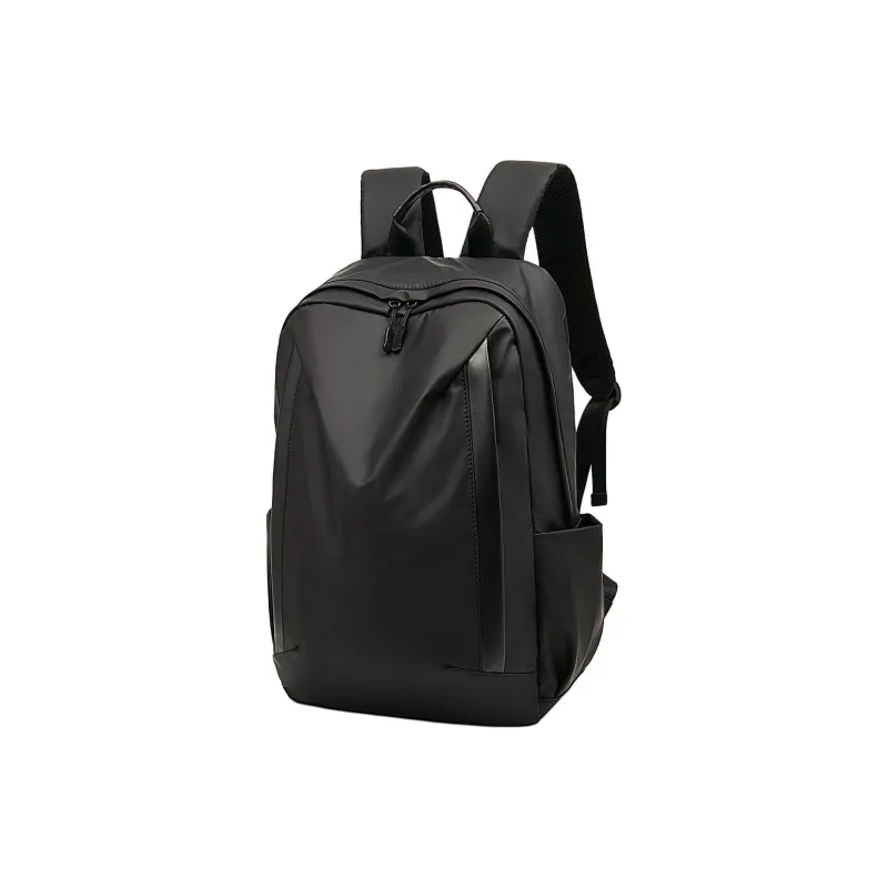 Old Man's Head Fabric With Synthetic Leather Backpack Regular Men's Black-1