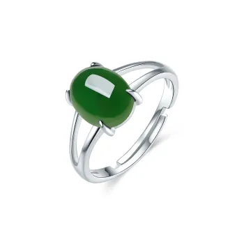 Century Edge Jewelry S925 Silver Hetian Jade Rings Women's Jasper