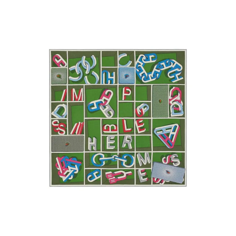 HERMES Cashmere Silk Scarves Unisex Multicolor-0
