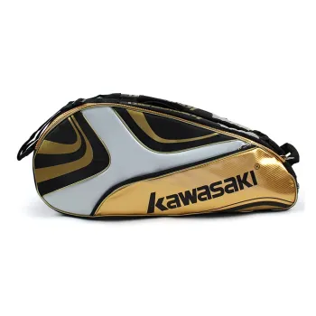 Kawasaki Badminton Racket Bags 6 Pcs Pack Sports Casual Backpack Gold Unisex Independent Shoe Compartment