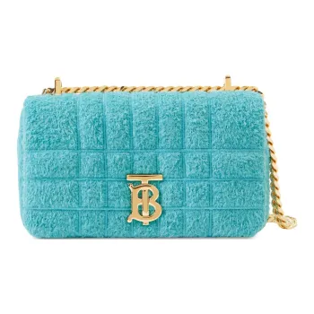 Burberry Lola Bag Sheepskin Shoulder Bag, Crossbody Bag Mini Women's Blue