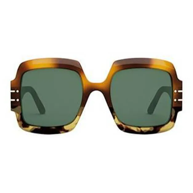 DIOR Acetate Irregular Shape Sunglasses Unisex Brown-1