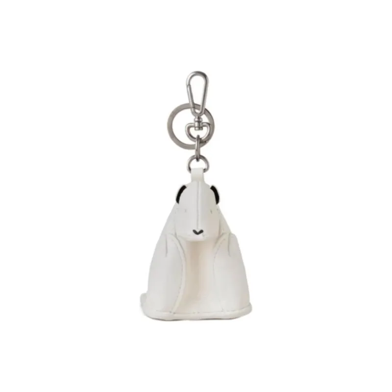 Mulberry Leather Keychains Unisex White-0