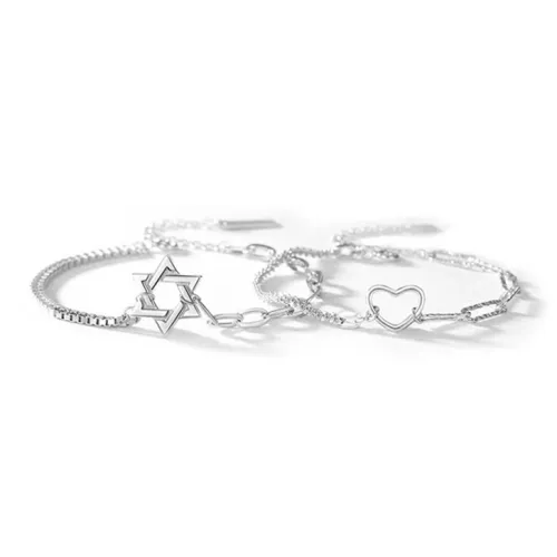 TRUE ME Bracelets Unisex Six-Pointed Star Couple Bracelets