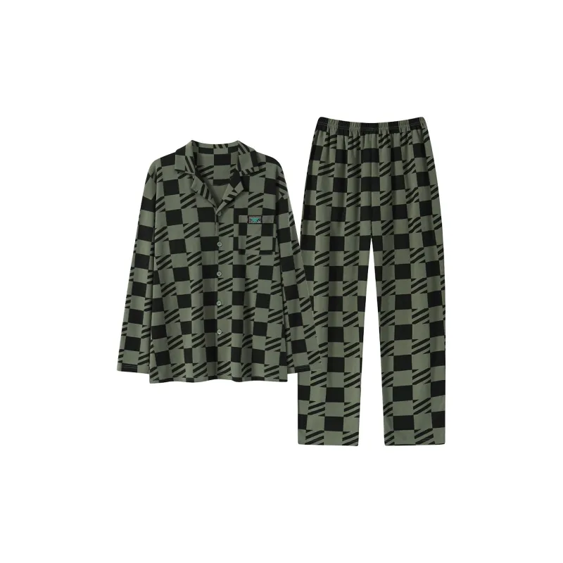 Huggy Kissy Pajama Set Men's Army Green-0