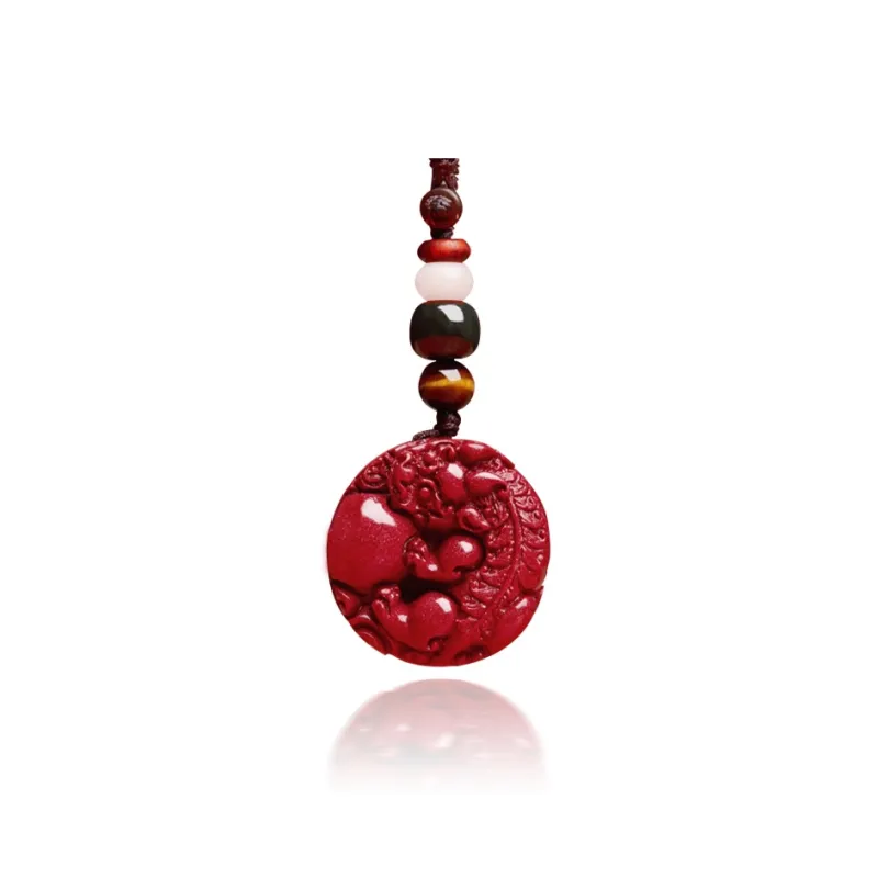 Moon Jewelry Reconstructed Cinnabar Carved Jade Ornaments Unisex-0