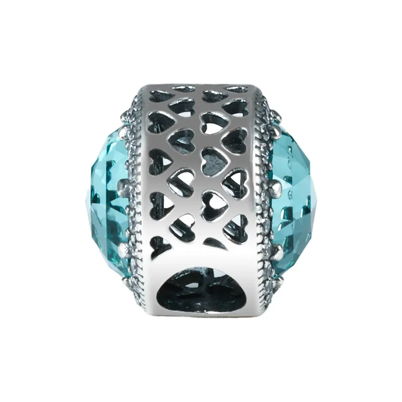 Pandora 925 Sterling Silver Pendants Women's Glacier Blue-4