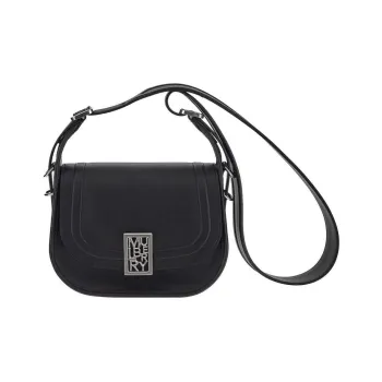 Mulberry Cow Leather Briefcase Crossbody Bag Shoulder Bag Women's Black